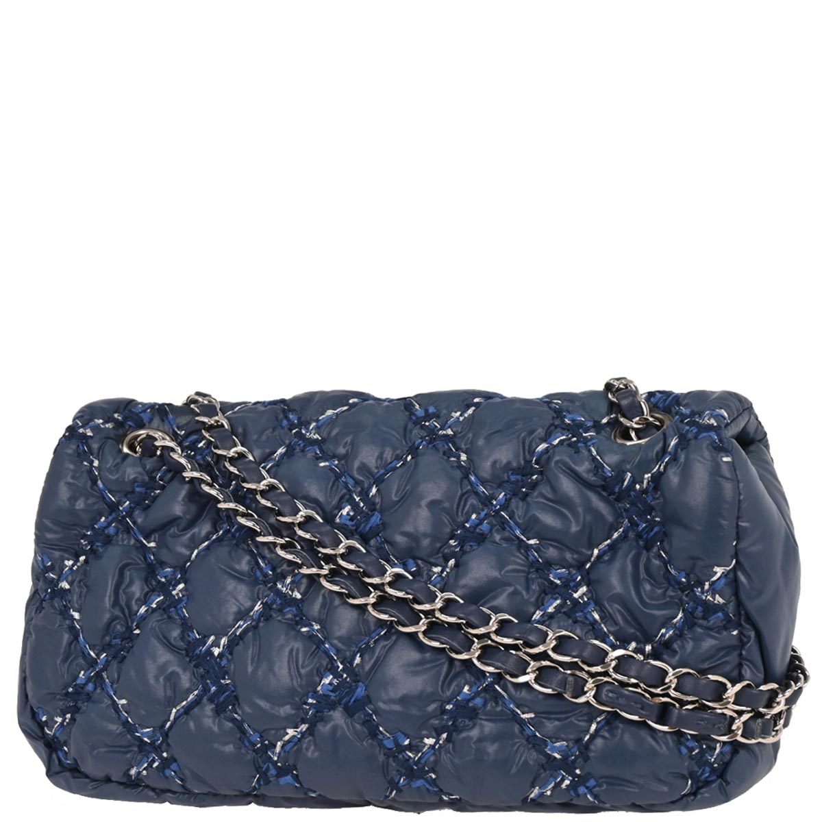 Chanel 2010-2011 Blue Nylon Paris-Byzance Tweed On Stitch Flap Bag