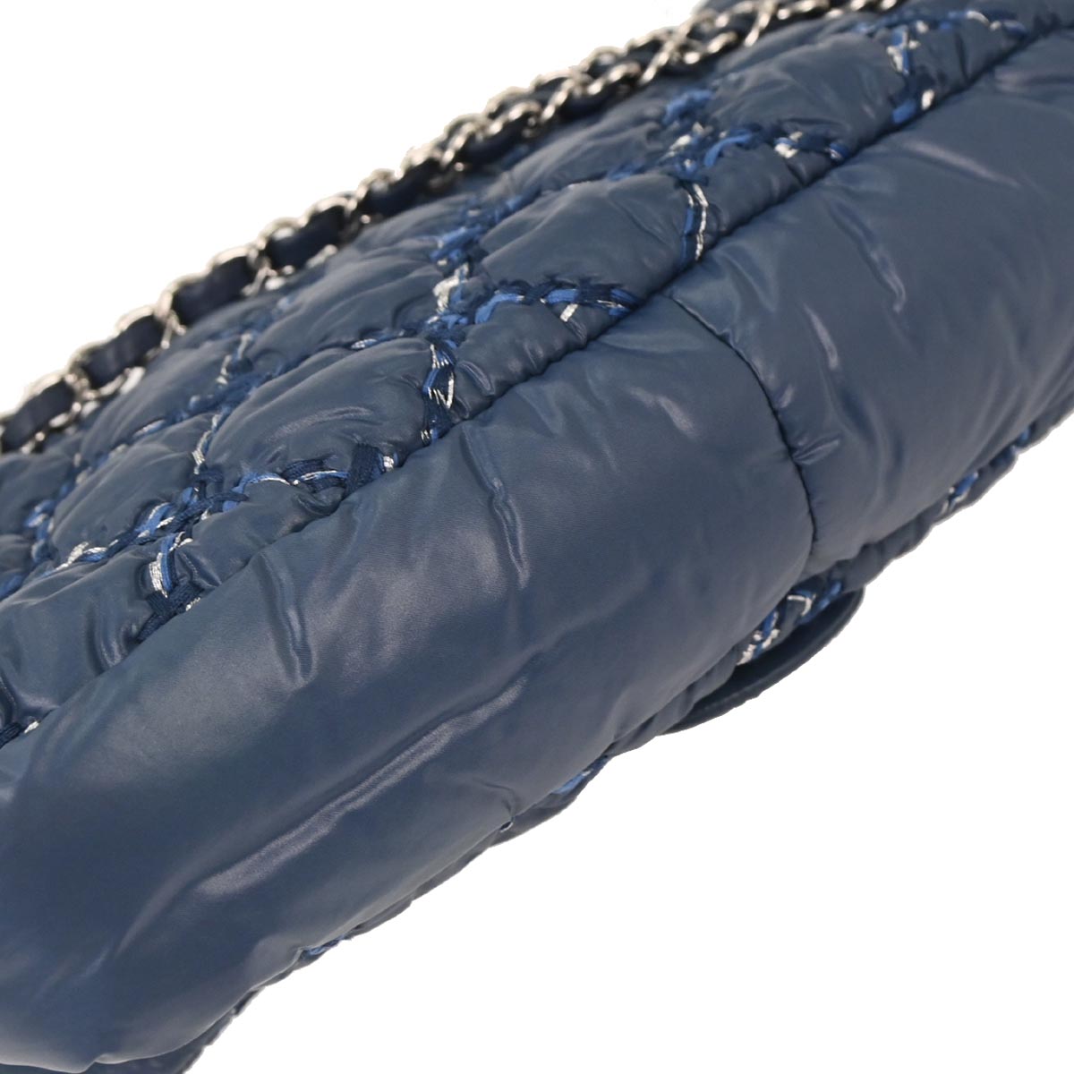 Chanel 2010-2011 Blue Nylon Paris-Byzance Tweed On Stitch Flap Bag