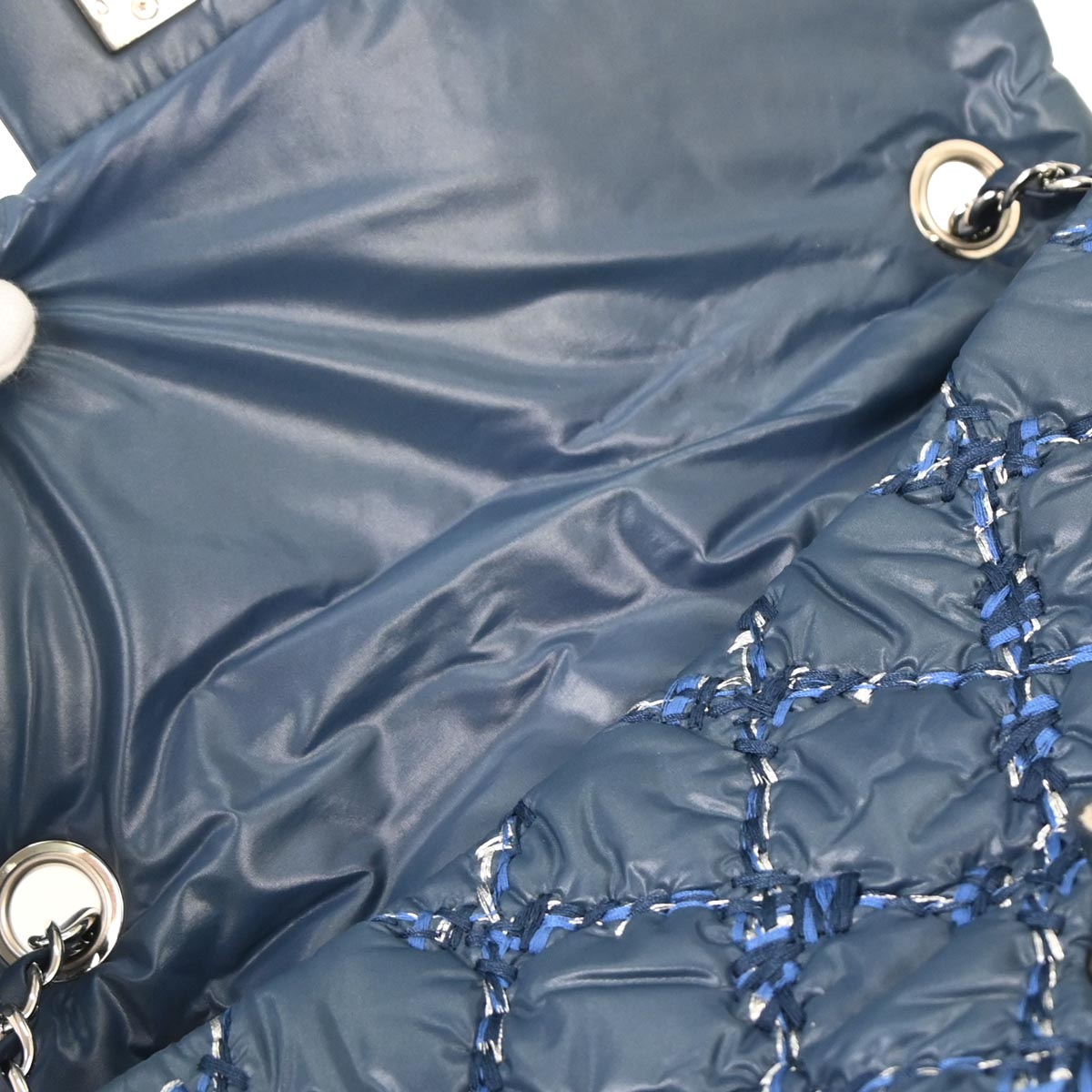 Chanel 2010-2011 Blue Nylon Paris-Byzance Tweed On Stitch Flap Bag