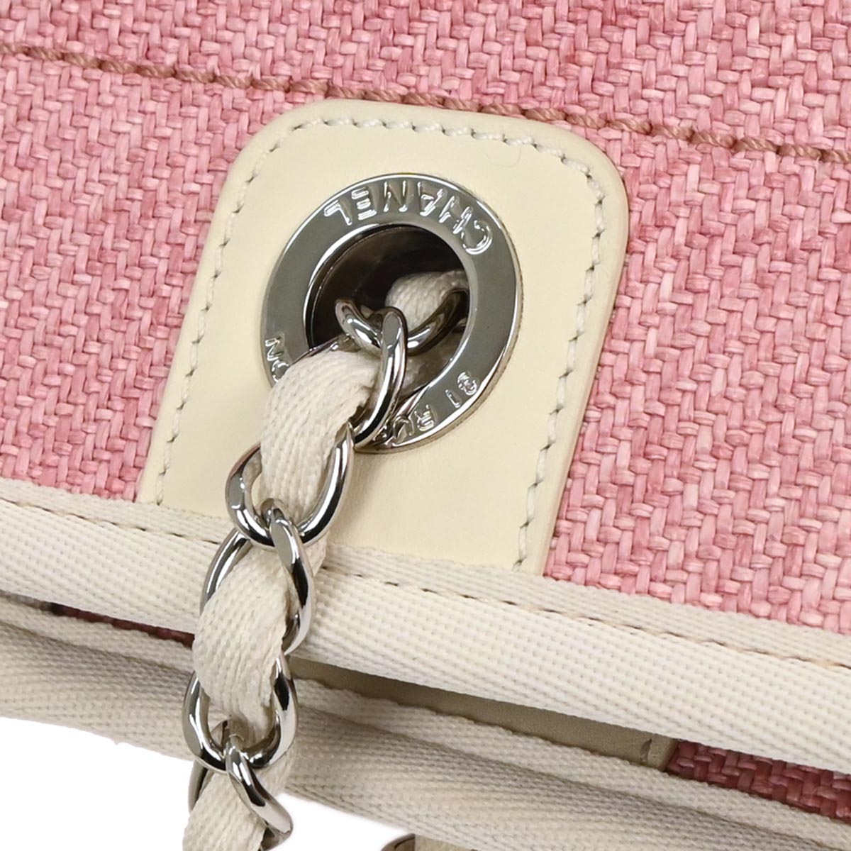 Chanel 2013-2014 Pink Canvas Small Deauville Tote Bag