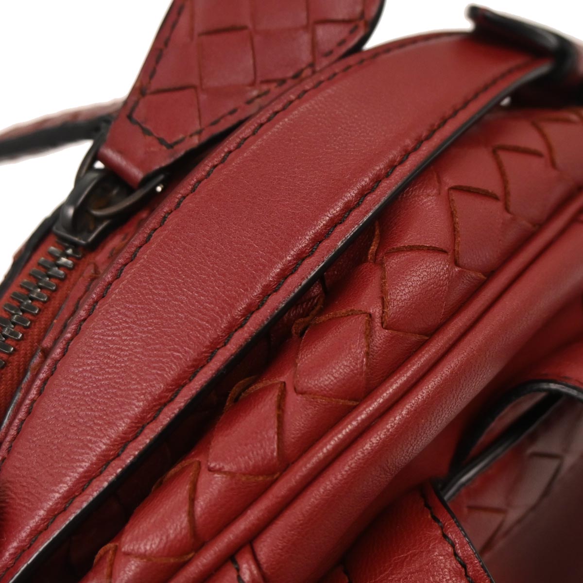 Bottega Veneta Bordeaux Lambskin Intrecciato Backpack