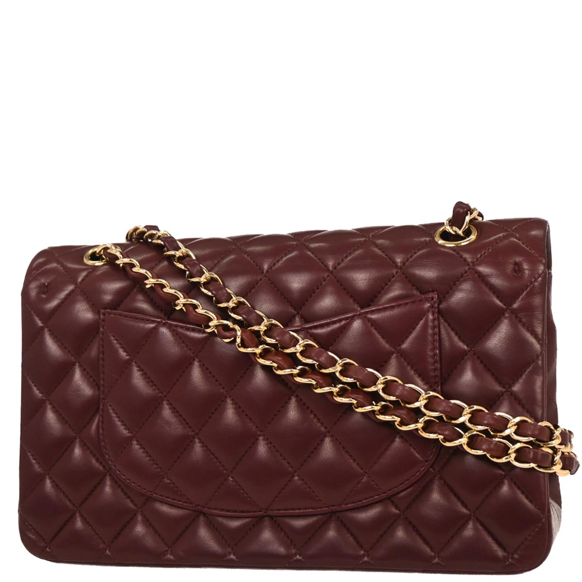 Chanel 2012 Bordeaux Lambskin Medium Classic Double Flap Shoulder Bag