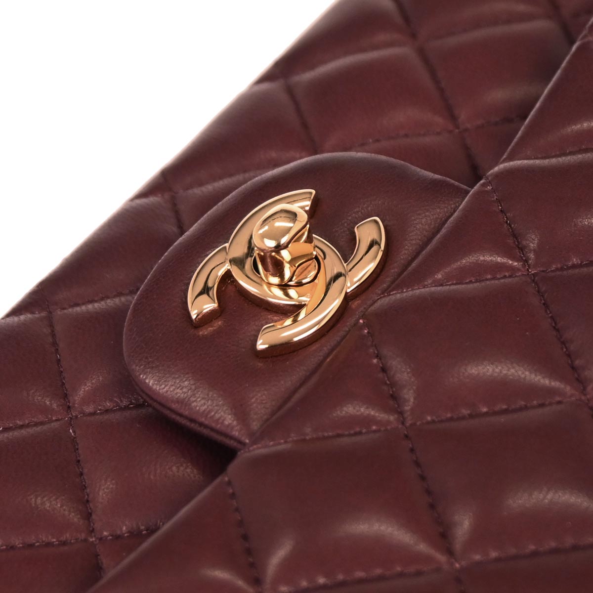 Chanel 2012 Bordeaux Lambskin Medium Classic Double Flap Shoulder Bag
