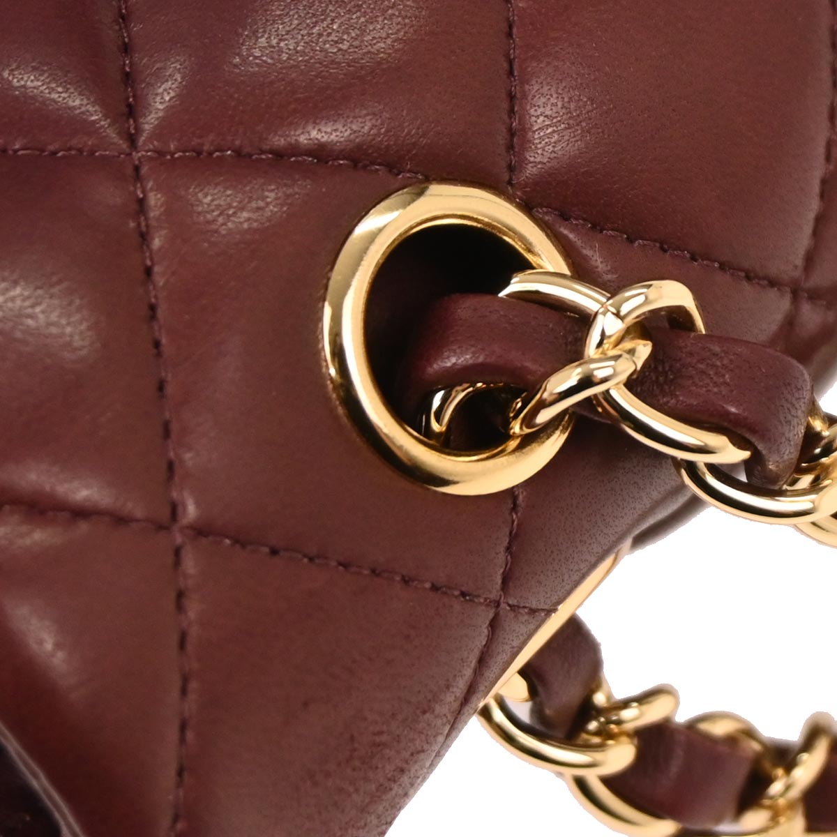 Chanel 2012 Bordeaux Lambskin Medium Classic Double Flap Shoulder Bag