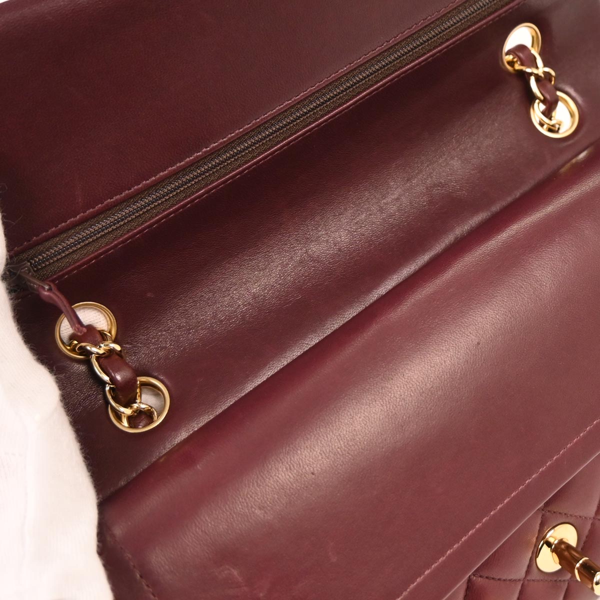 Chanel 2012 Bordeaux Lambskin Medium Classic Double Flap Shoulder Bag