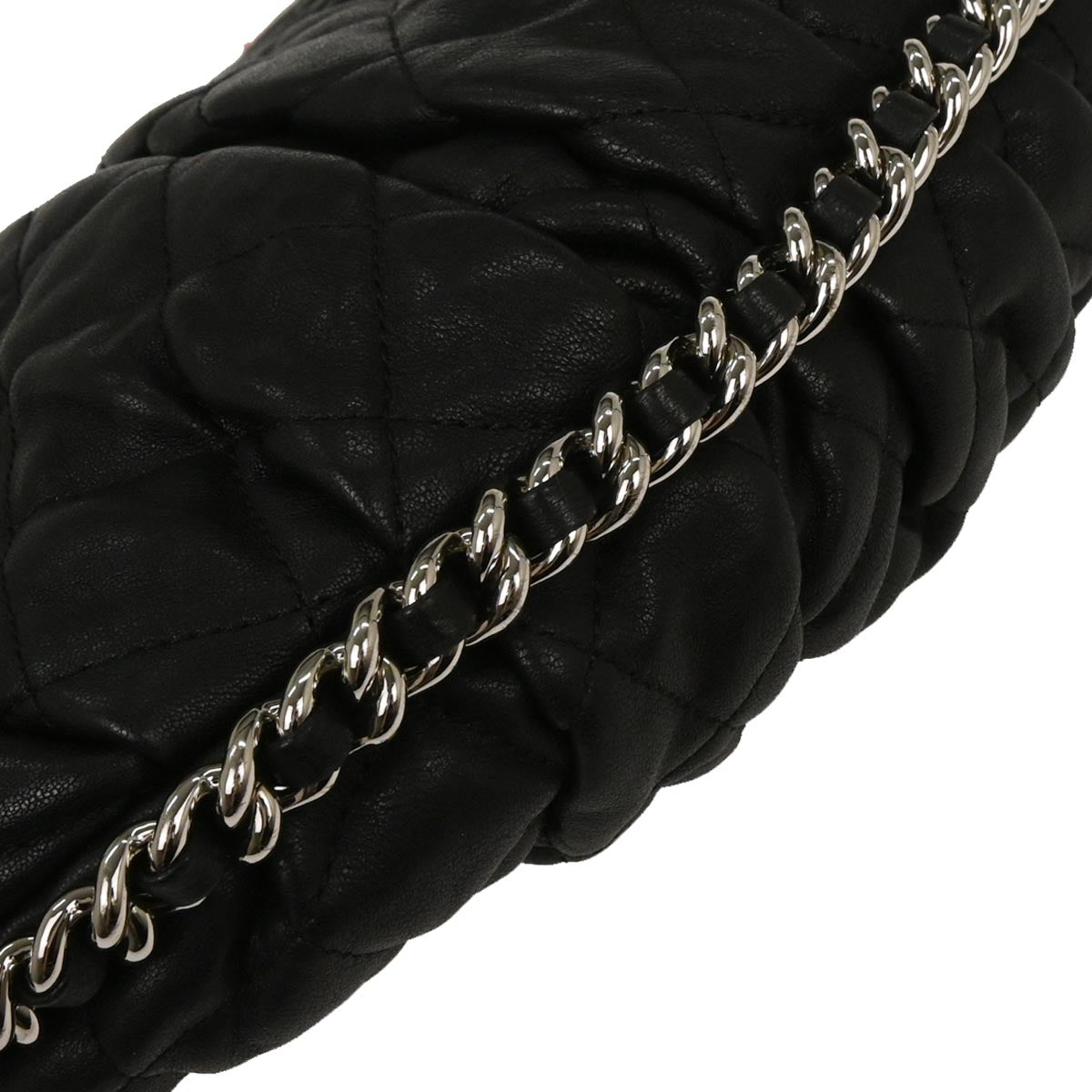 Chanel 2016-2017 Black Calfskin Chain Around Shoulder Bag