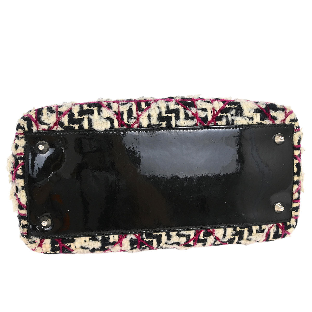 Christian Dior Purple Tweed Medium Lady Dior Cannage 2way Shoulder Handbag