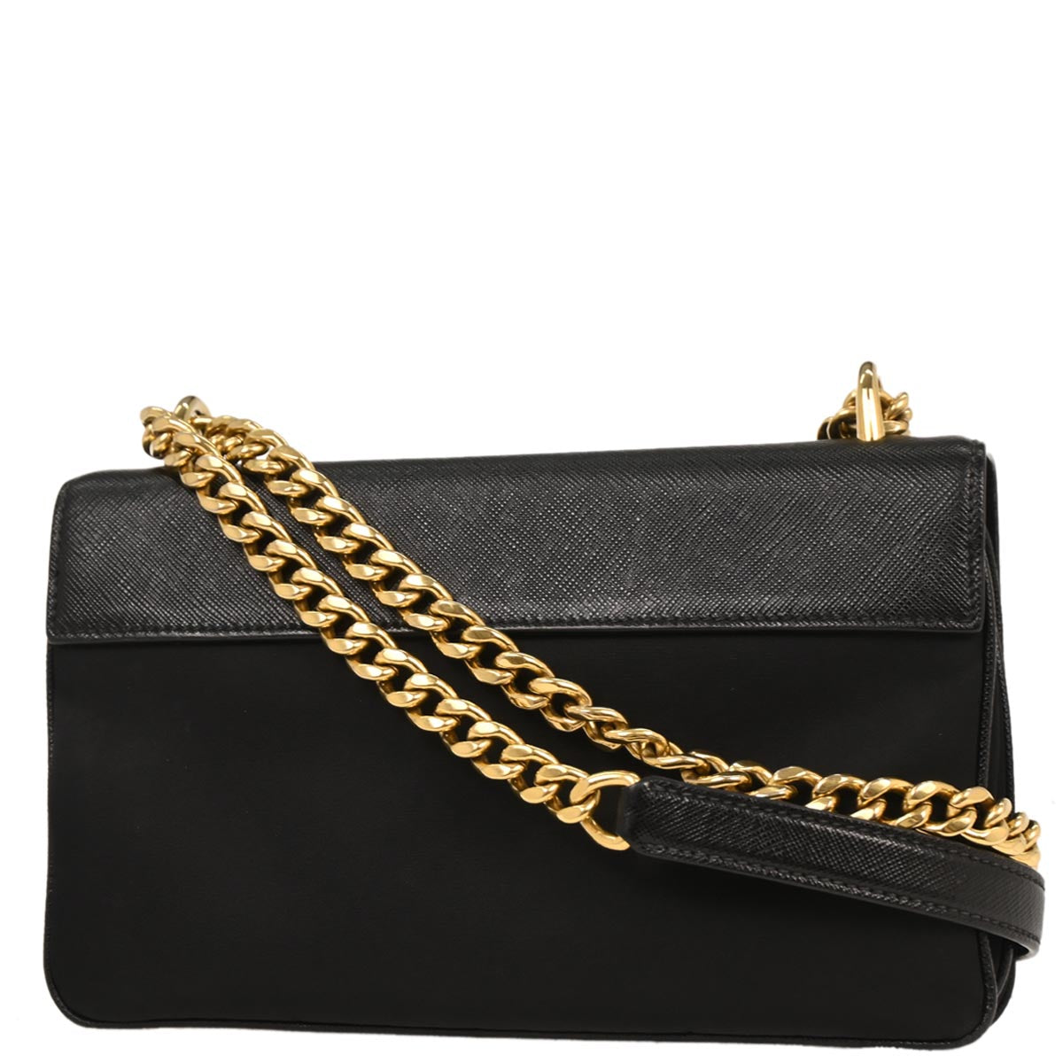 Prada Black Leather Chain Shoulder Bag