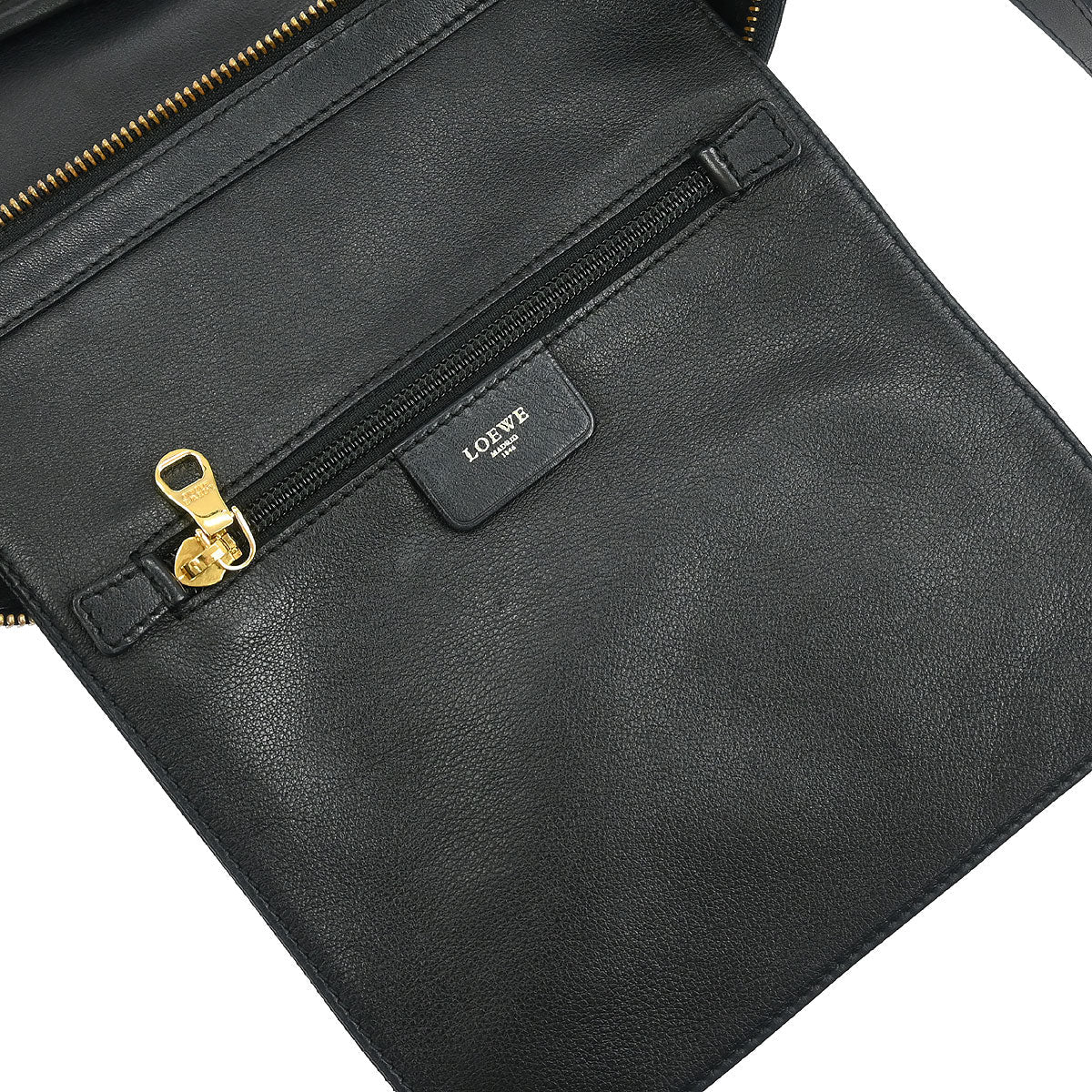 Loewe Black Leather Bucket Shoulder Bag
