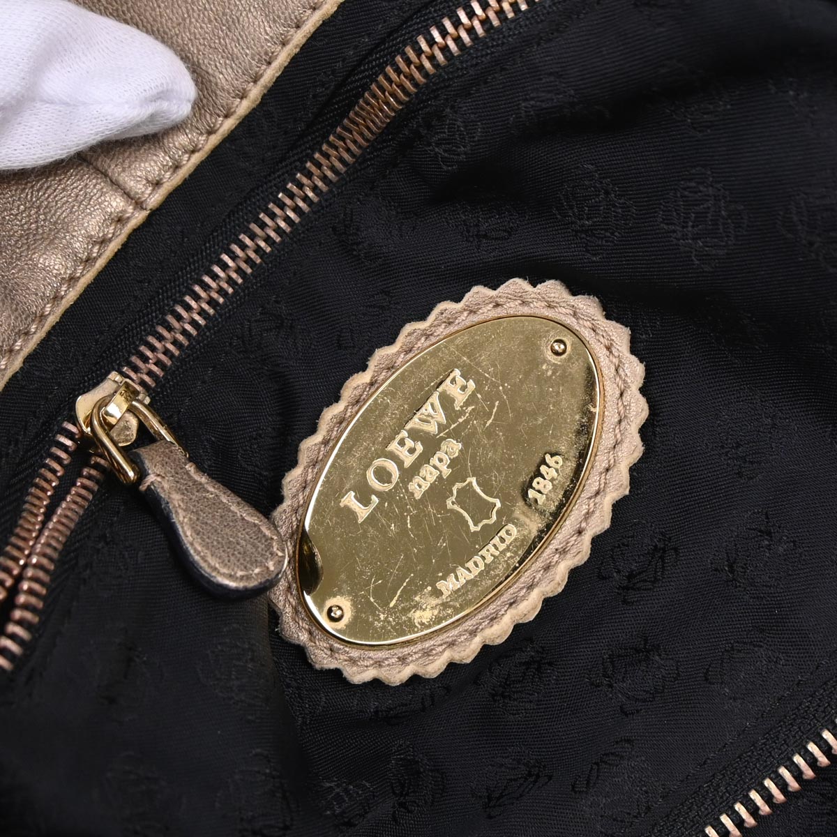 Loewe Gold Lambskin Nappa Aire Handbag