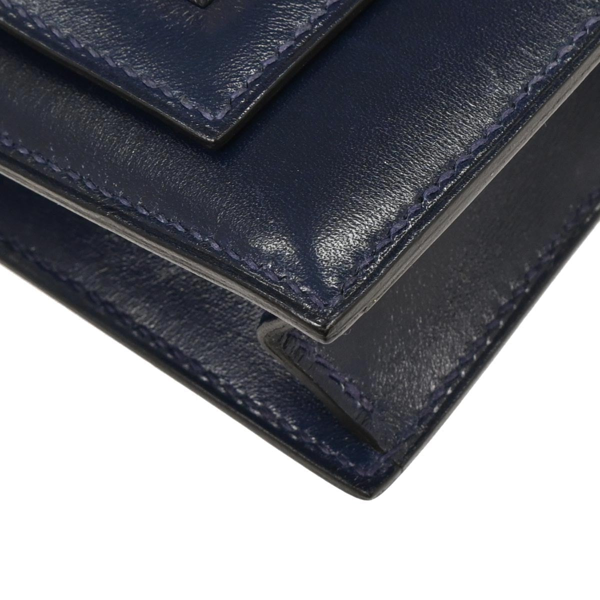 Hermes Blue Abysse Box Calf Piano Handbag