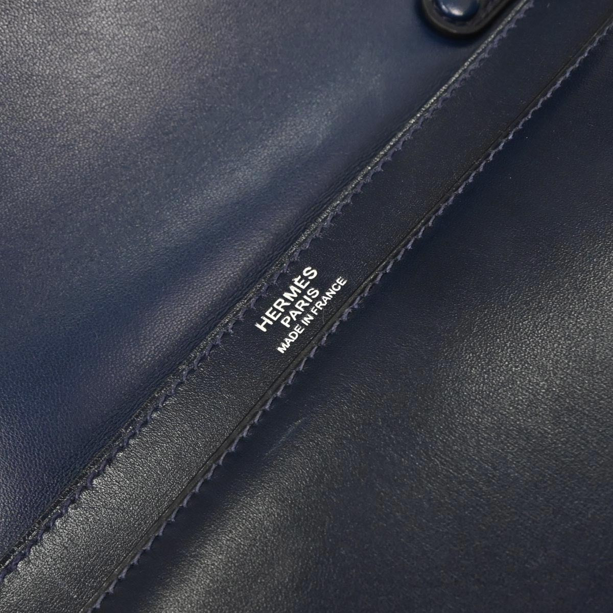 Hermes Blue Abysse Box Calf Piano Handbag