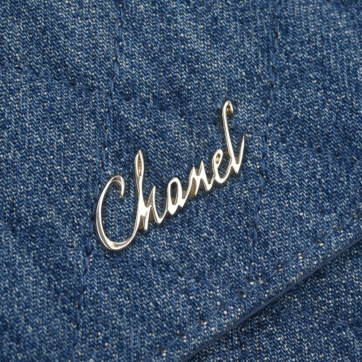 Chanel Blue Denim Camellia WOC Wallet on Chain Bag