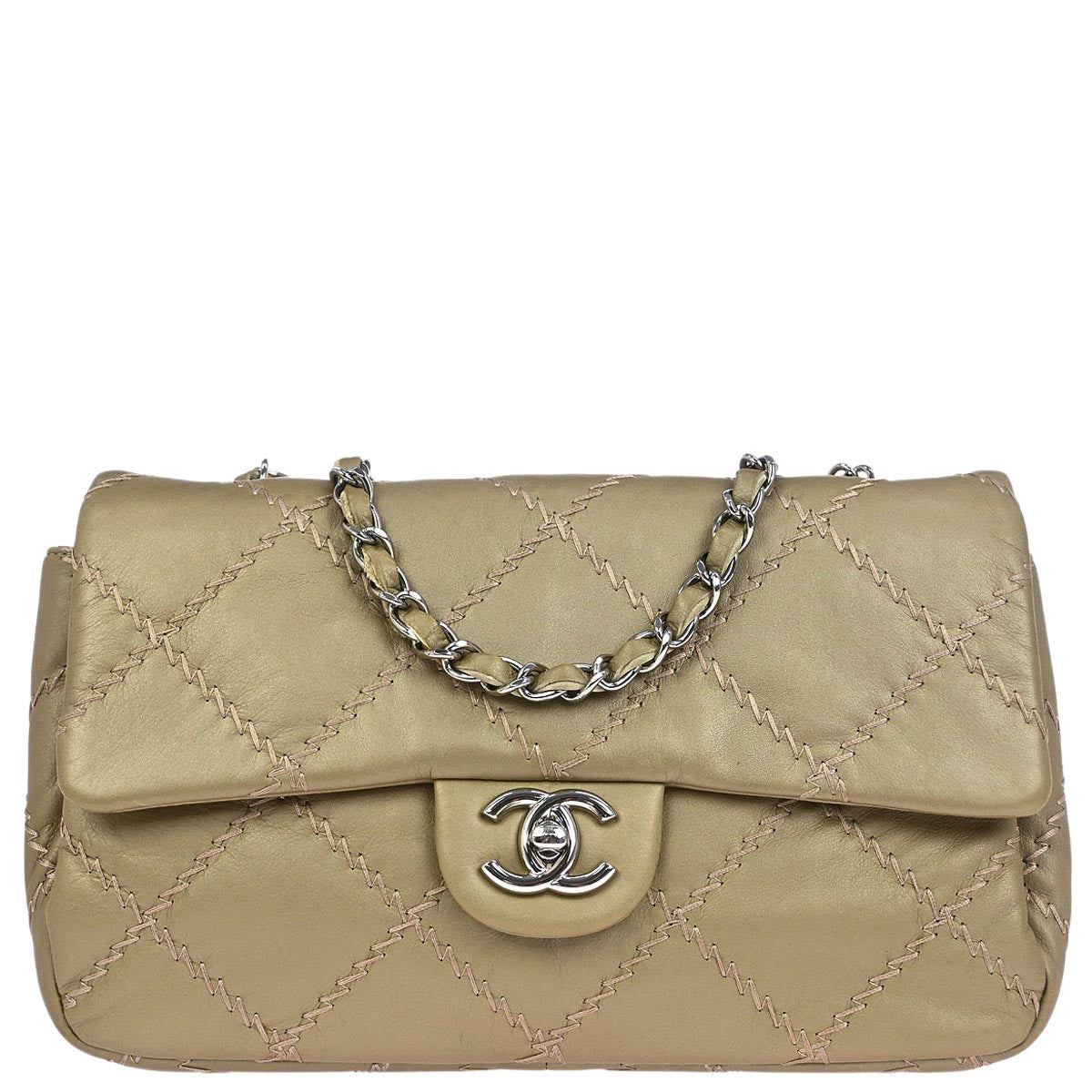 Chanel Gold Lambskin Ultra Stitch Flap Bag