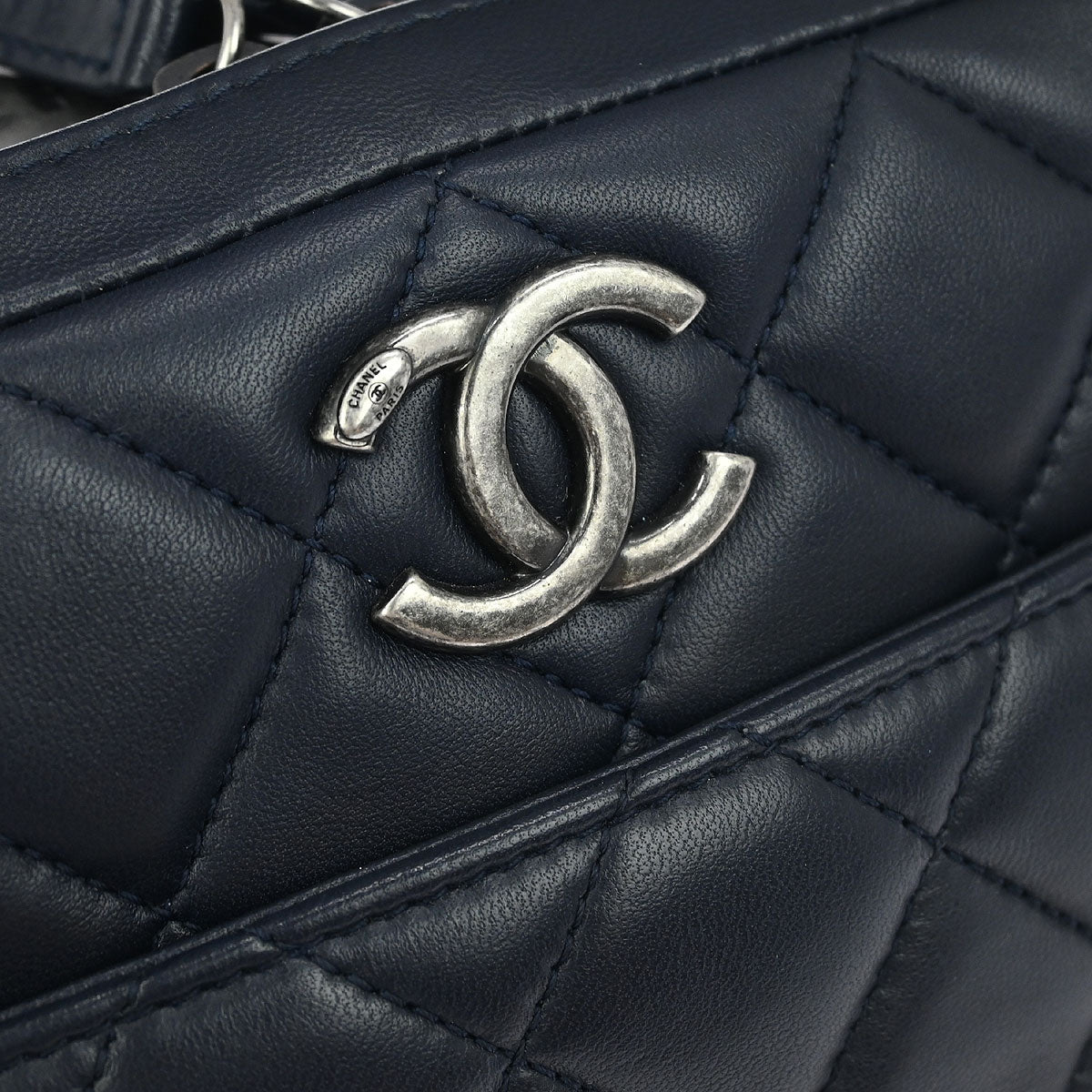 Chanel Navy Lambskin Trendy CC Bowling Bag