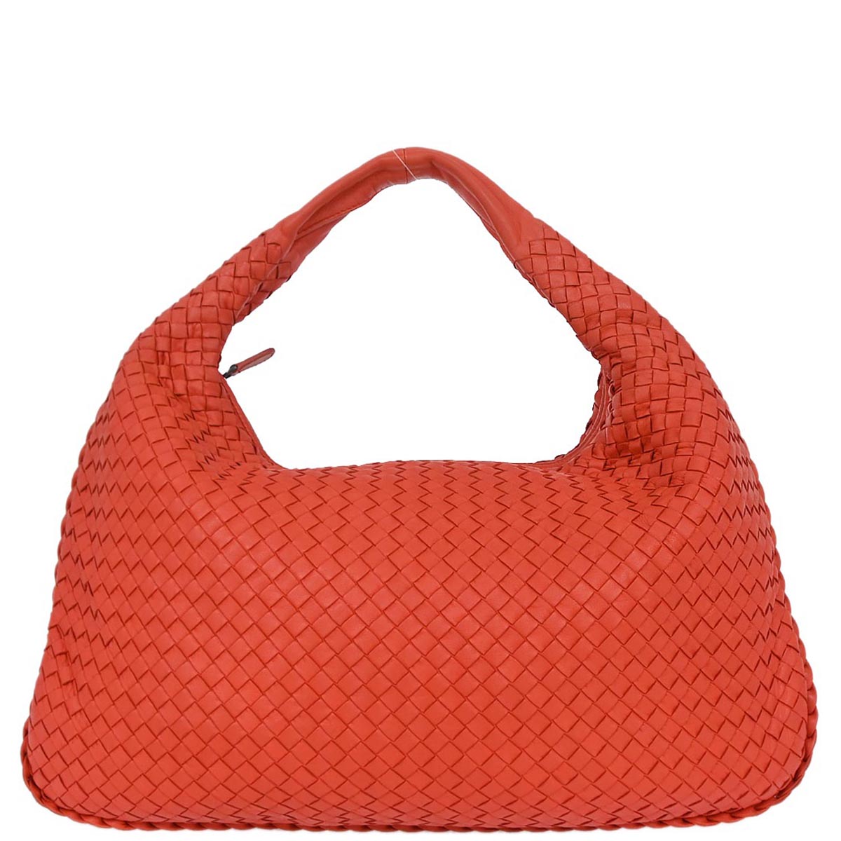 Bottega Veneta Red Lambskin Intrecciato Hobo Bag