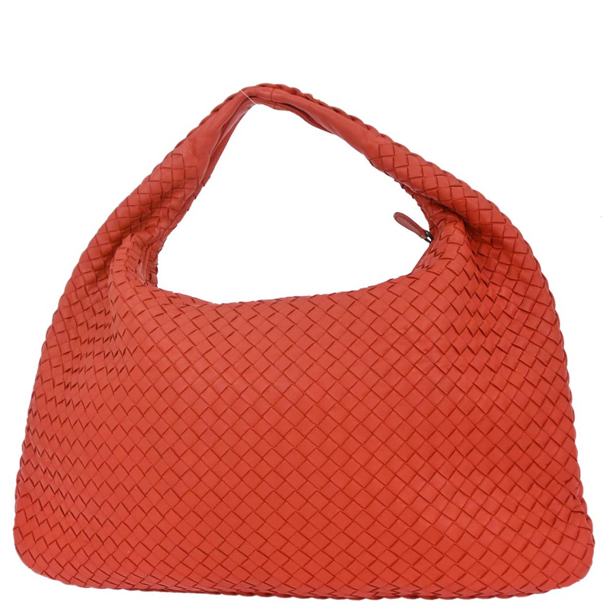 Bottega Veneta Red Lambskin Intrecciato Hobo Bag