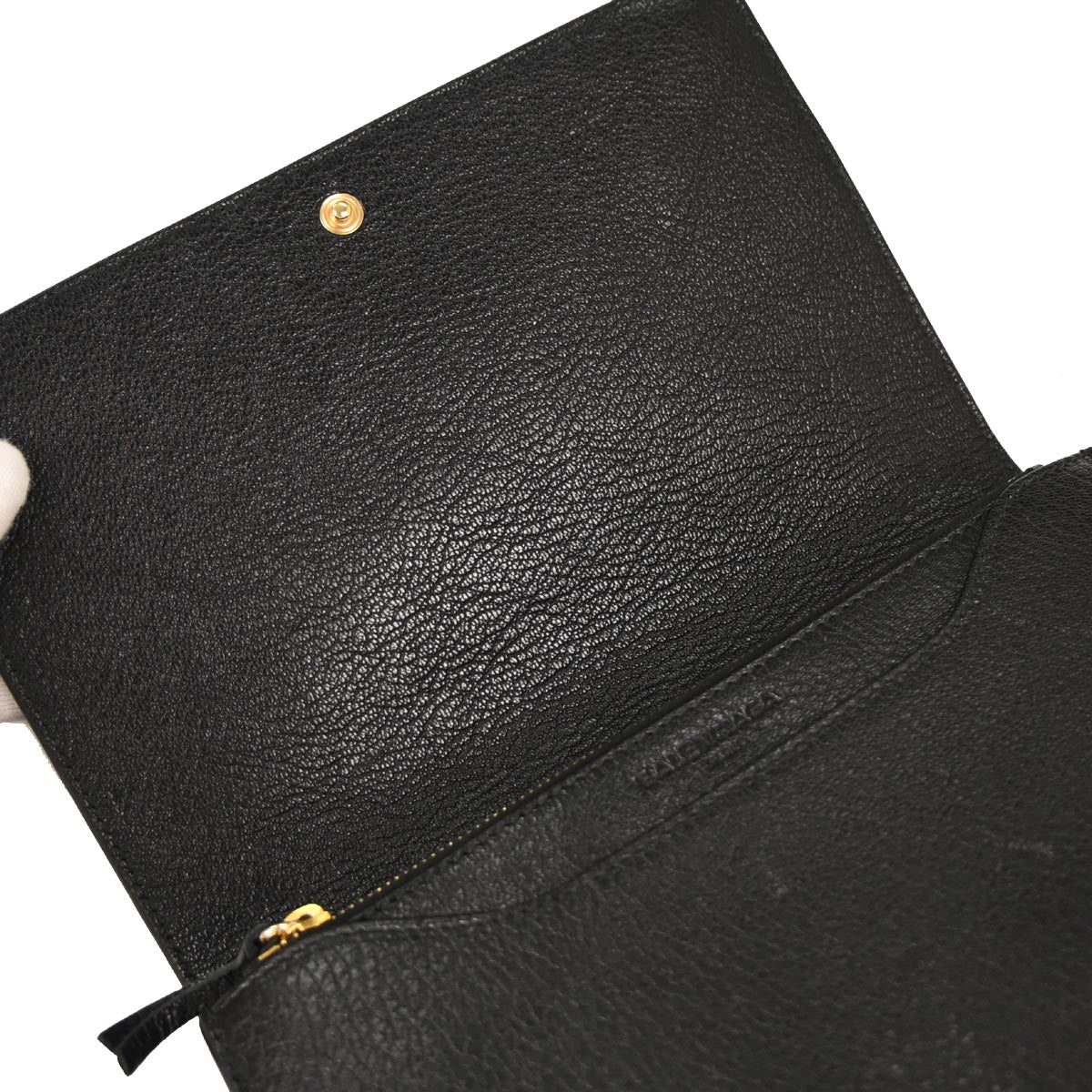 Balenciaga Black Metallic Edge WOC Wallet On Chain