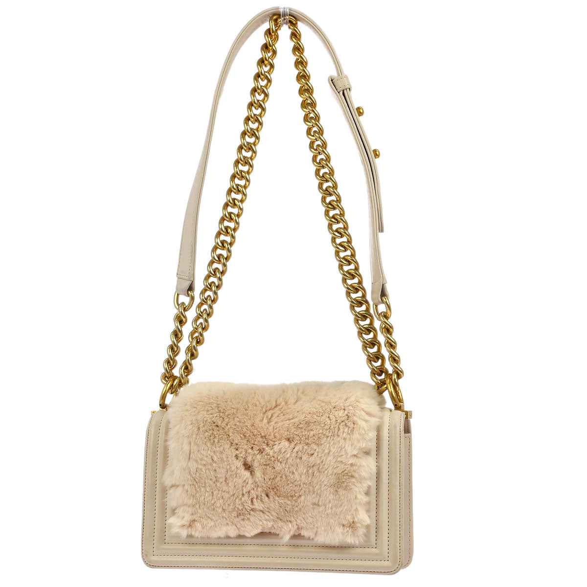 Boy Chanel Light Pink Fur Lambskin Small Chain Shoulder Bag