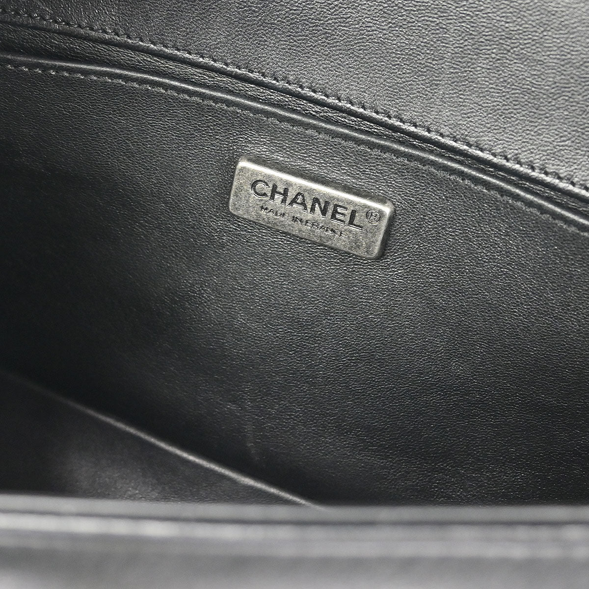 Boy Chanel Black Fur Lambskin Medium Shoulder Bag