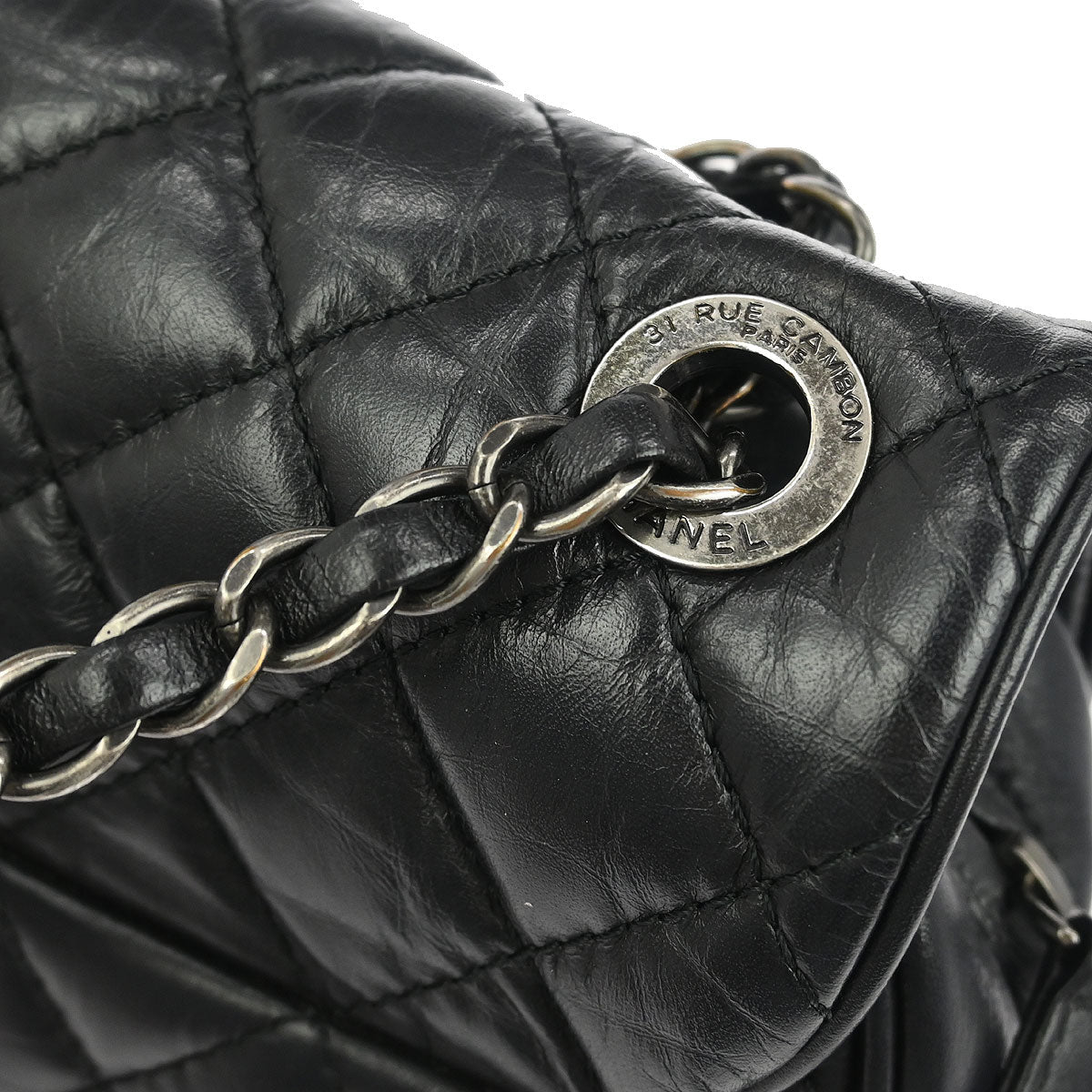 Chanel Black Lambskin Easy Flap Bag