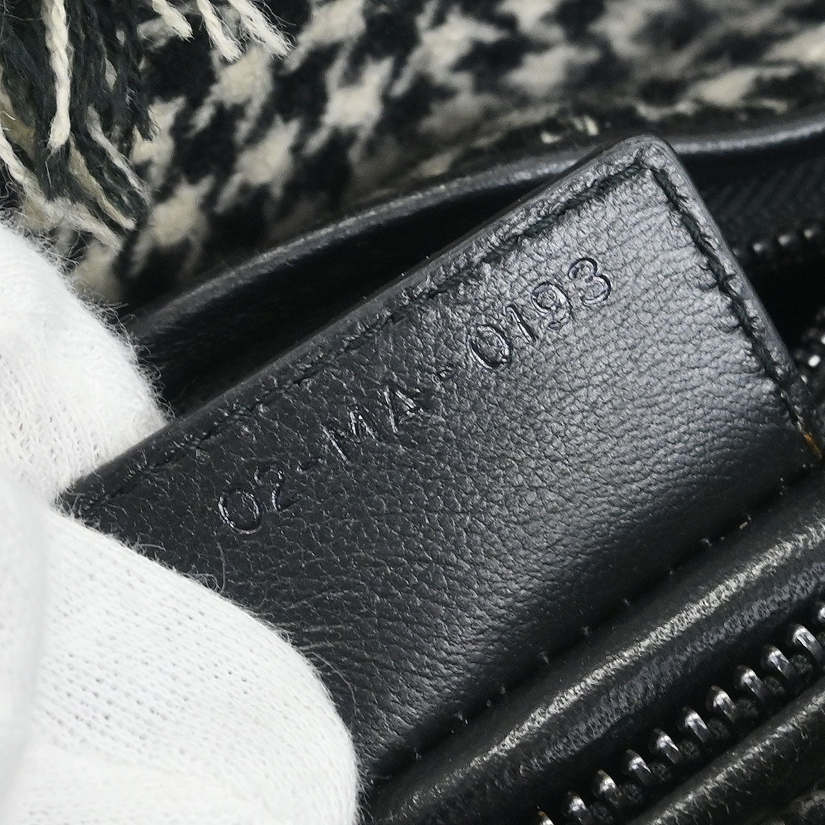 Christian Dior Black White Houndstooth Lady Dior 2way Handbag