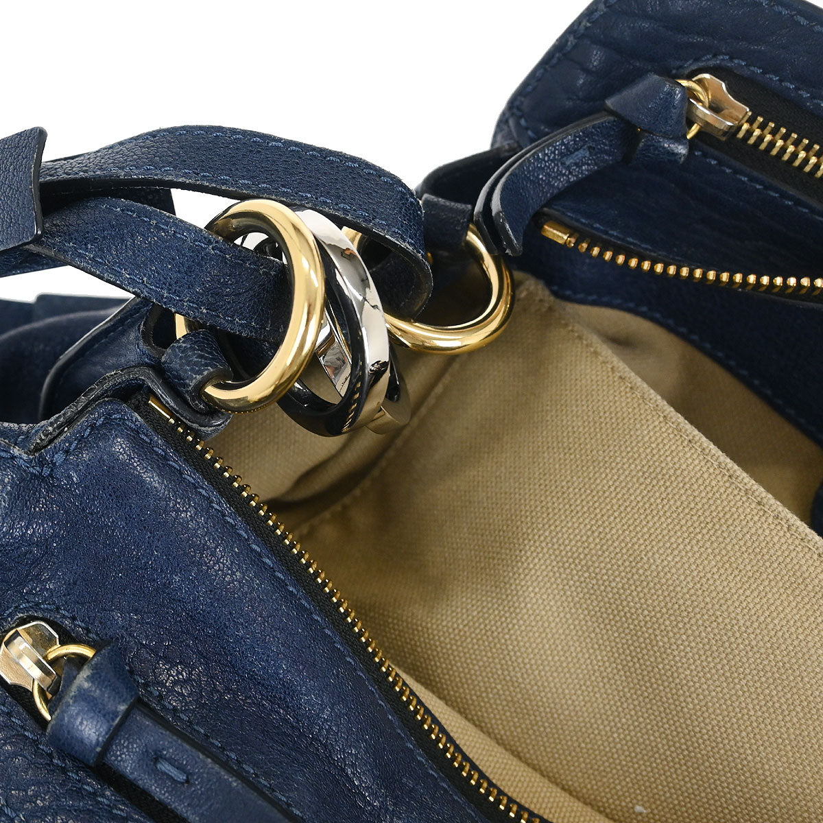 Chloe Navy Porte Epore 2way Shoulder Handbag