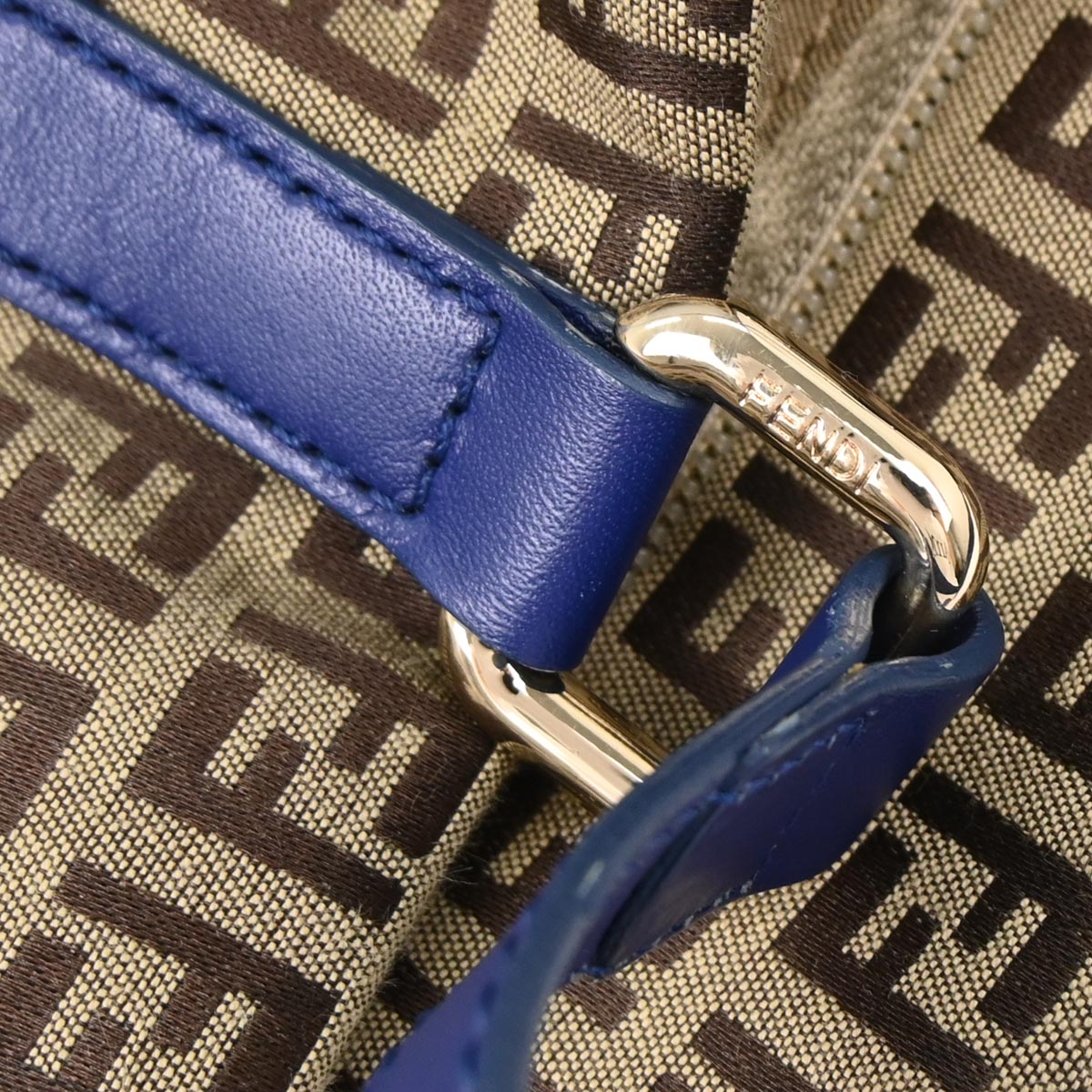 Fendi Beige Blue Zucchino Tote Bag