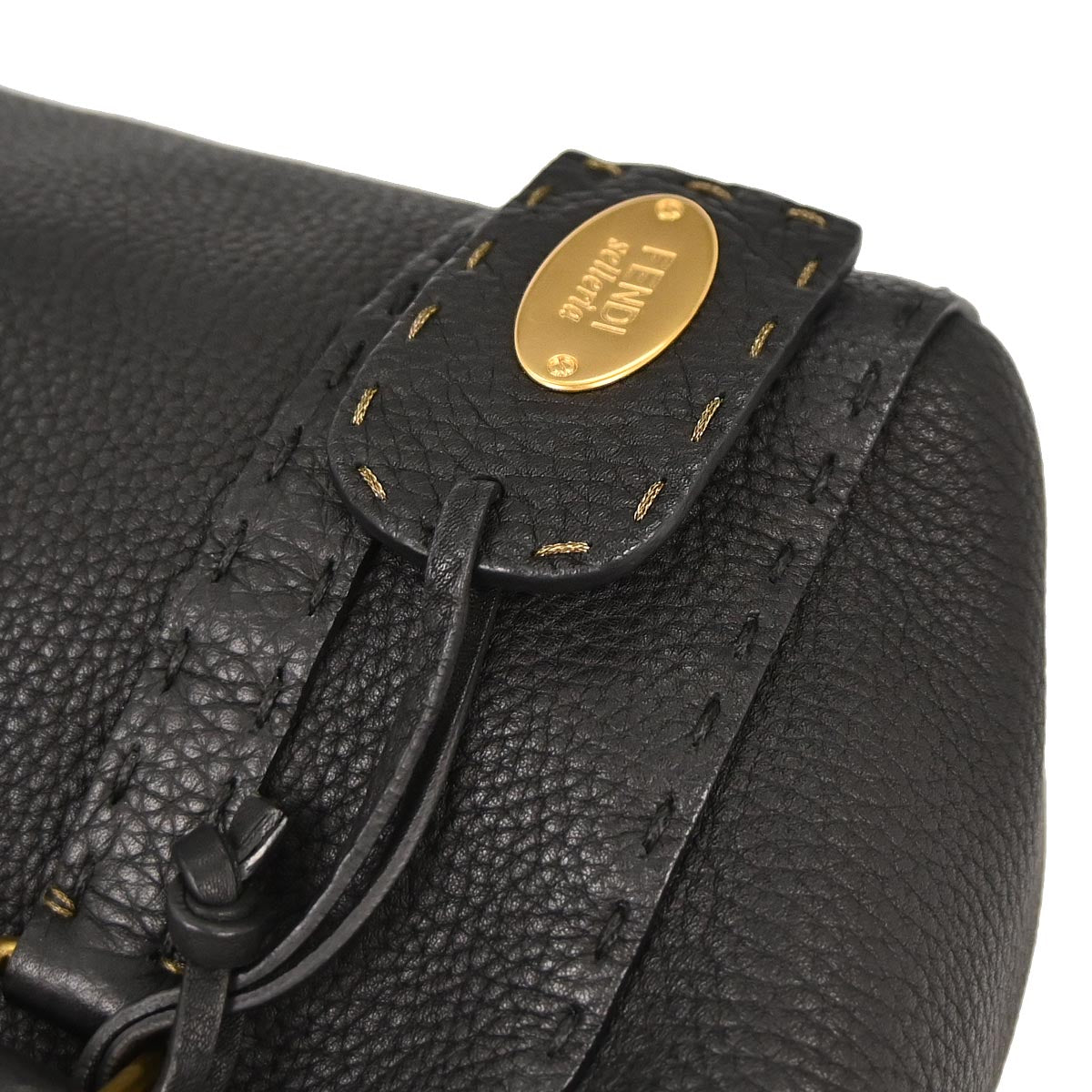 Fendi Black Selleria Mini Linda Handbag