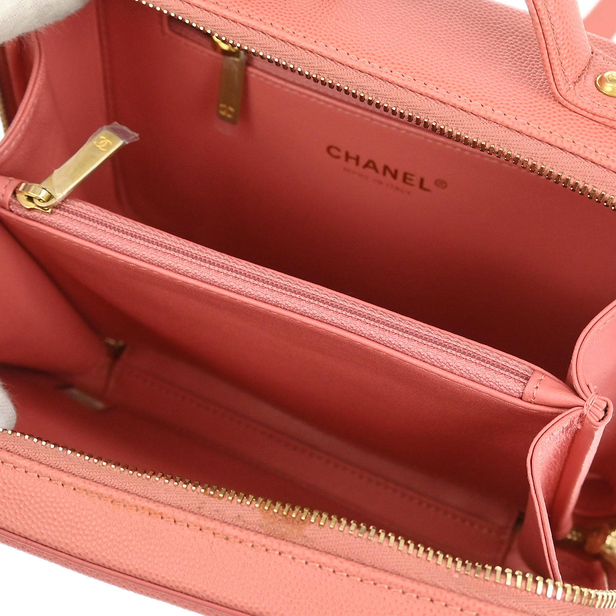 Chanel Pink Caviar CC Filigree 2way Shoulder Vanity Handbag