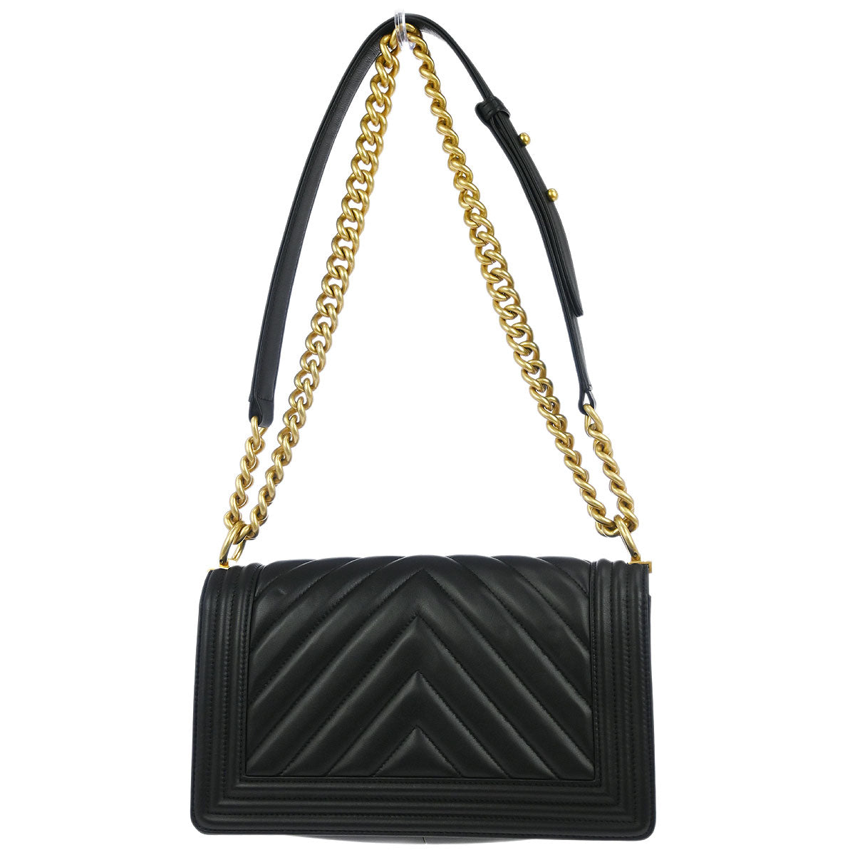 Boy Chanel Black Lambskin Chevron Medium Shoulder Bag