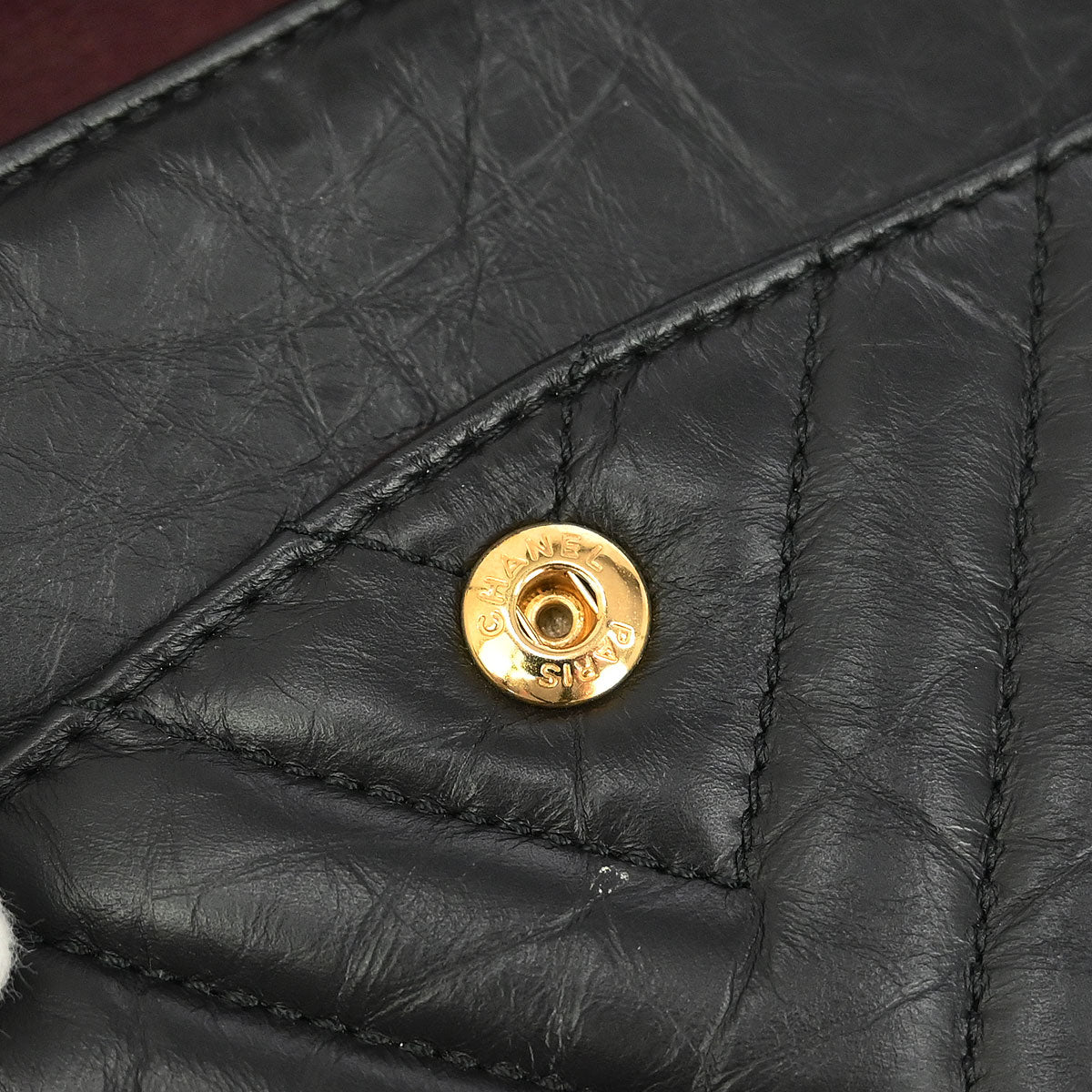 Chanel Black Calfskin Chevron Classic Double Flap Shoulder Bag