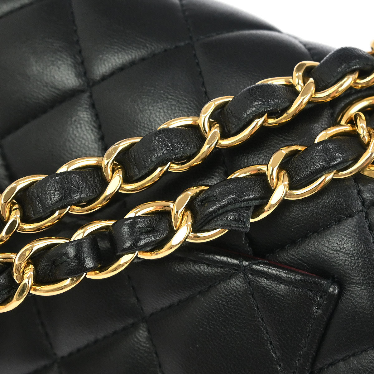 Chanel Black Lambskin Small Classic Double Flap Shoulder Bag