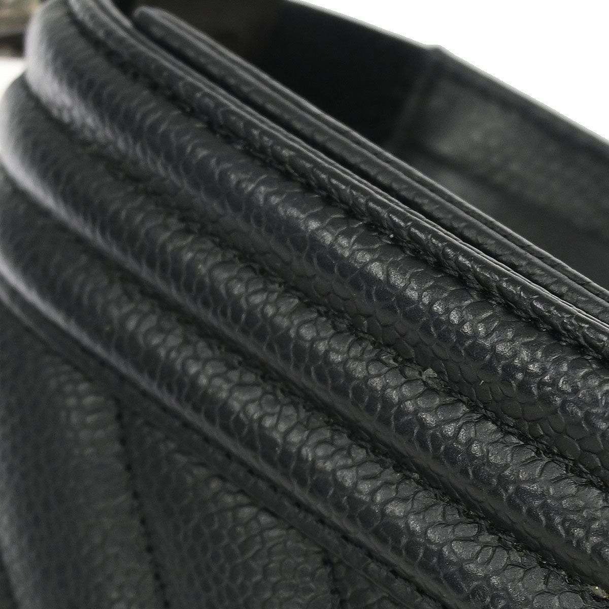 Boy Chanel Black Caviar Chevron Small Chain Shoulder Bag