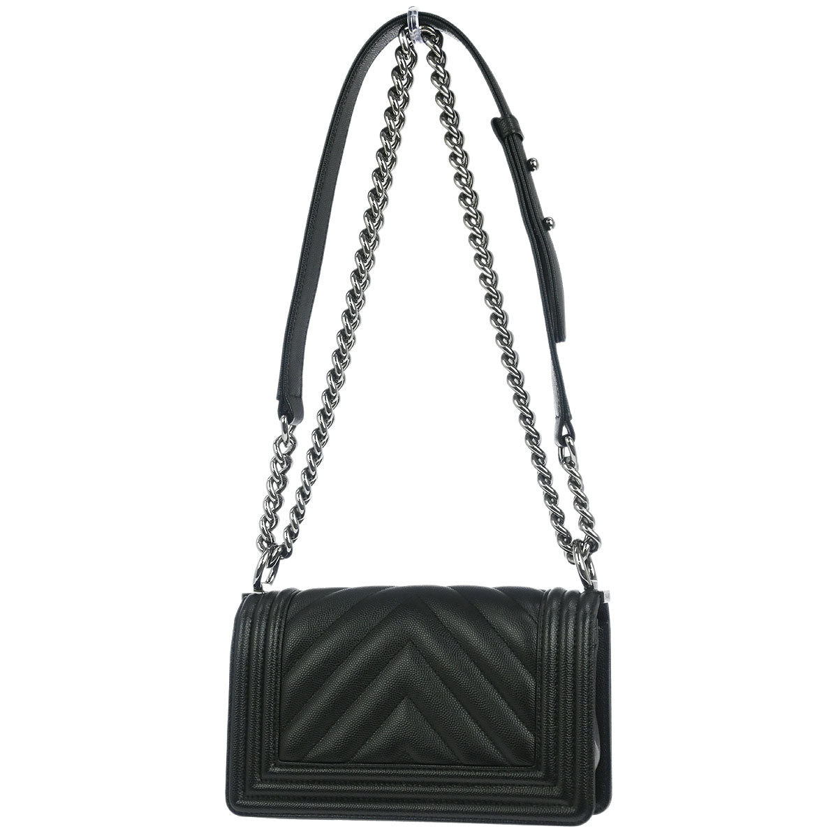 Boy Chanel Black Caviar Chevron Small Chain Shoulder Bag