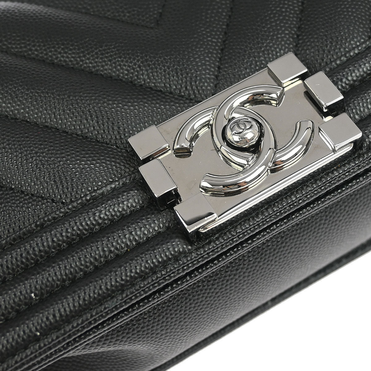 Boy Chanel Black Caviar Chevron Small Chain Shoulder Bag