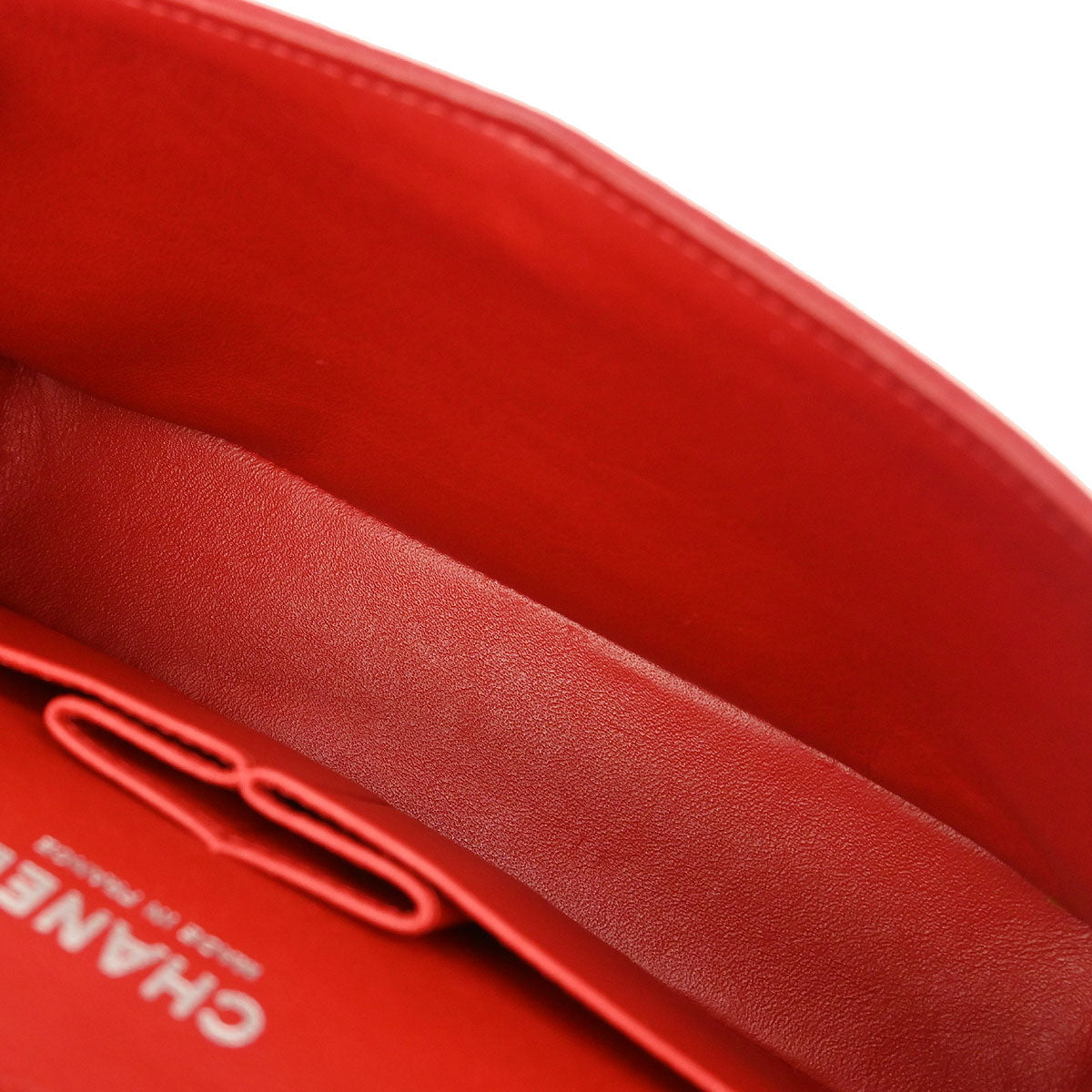 Chanel Red Calfskin Medium Classic Double Flap Shoulder Bag