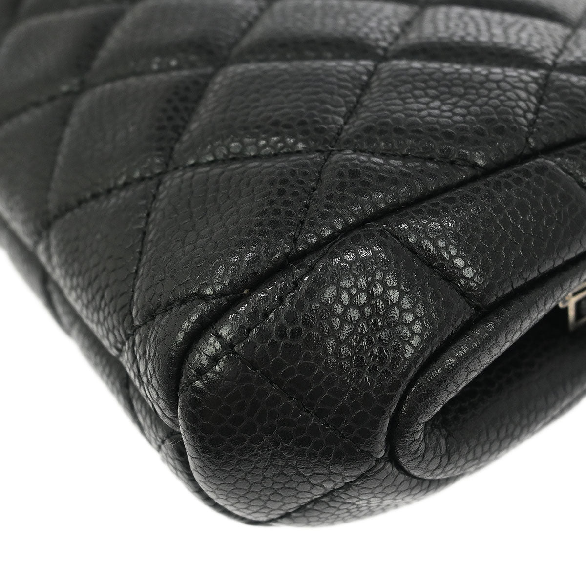 Chanel Black Caviar CC Frame Clutch Bag