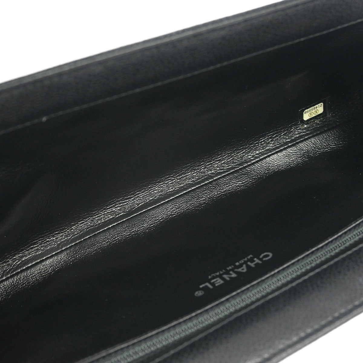 Chanel Black Caviar CC Frame Clutch Bag