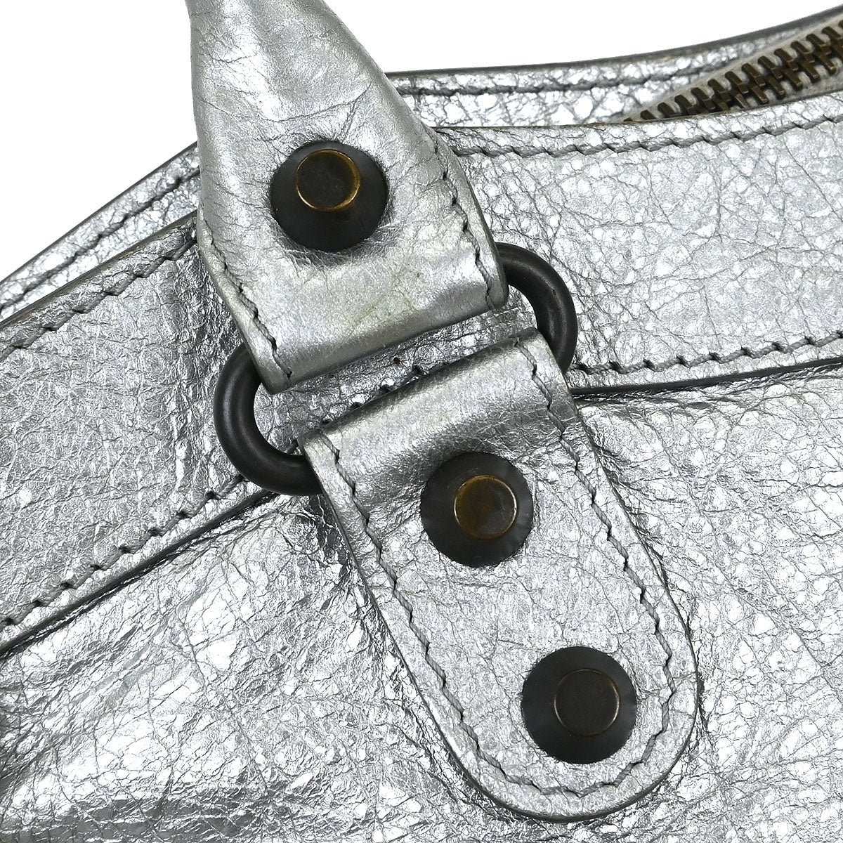 Balenciaga Silver Lambskin The First 2way Shoulder Handbag