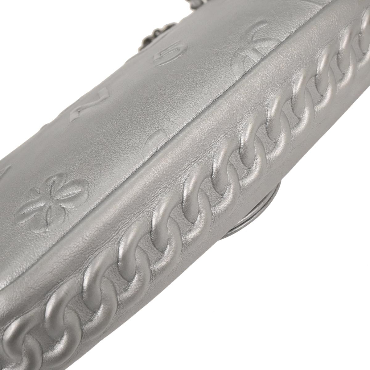 Chanel Silver Calfskin Icon Shoulder Bag