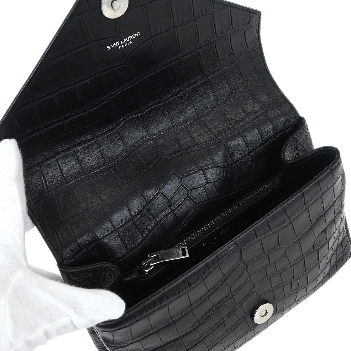 Saint Laurent * Black College 2way Shoulder Handbag