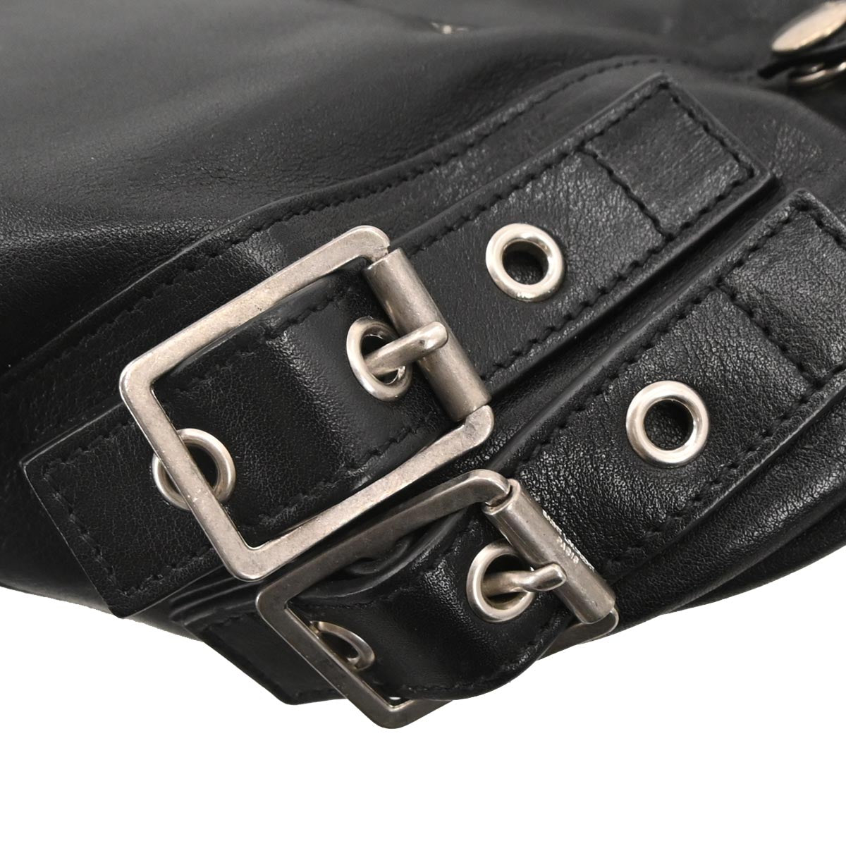 Saint Laurent Black Leather Rider Bucket Bag Shoulder Bag