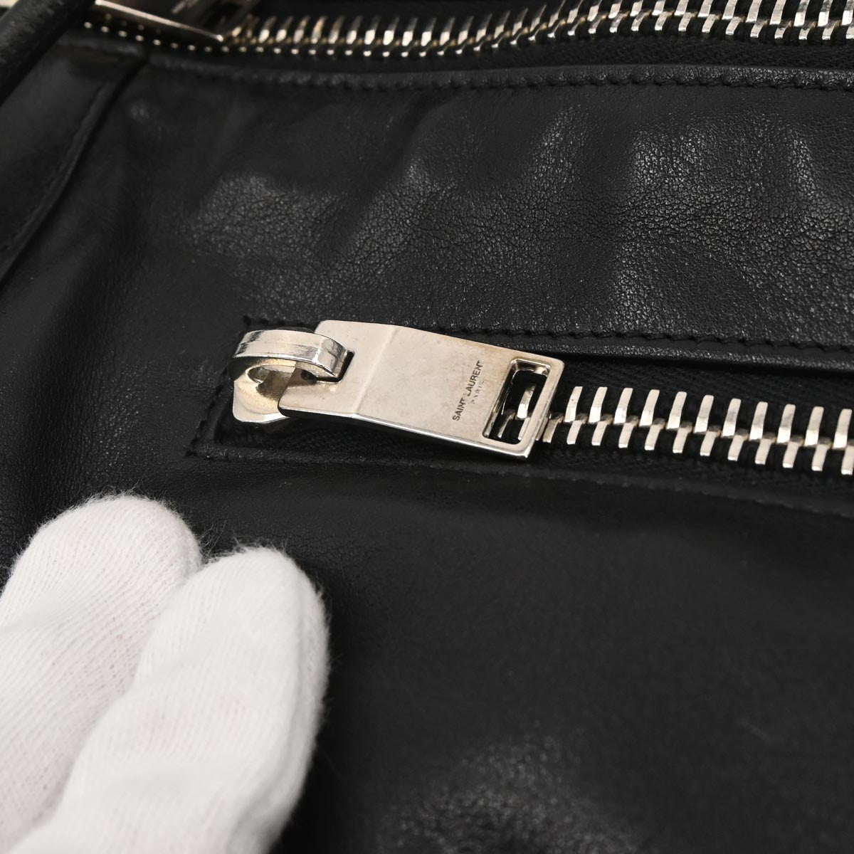 Saint Laurent Black Leather Rider Bucket Bag Shoulder Bag