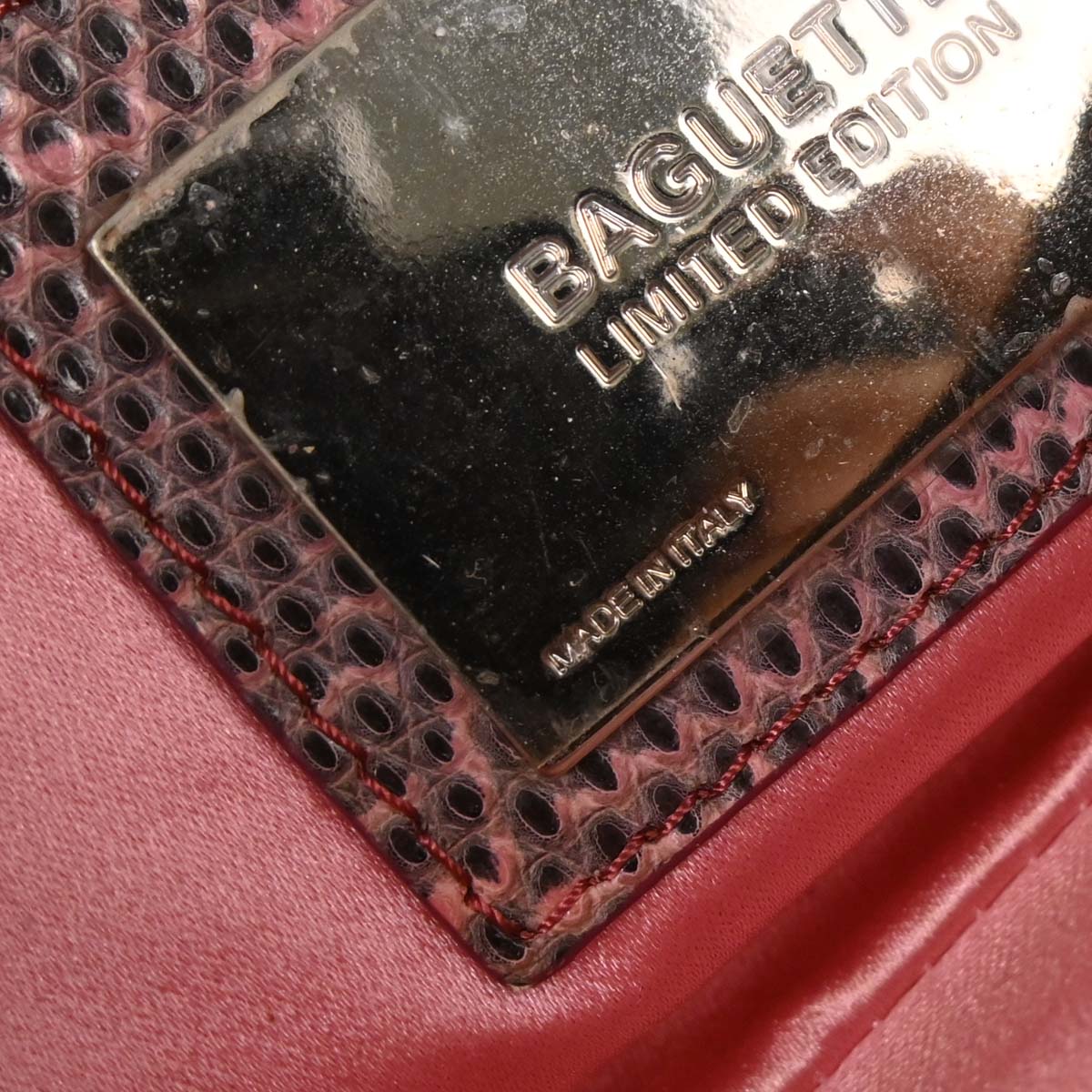 Fendi *Zucca Lizard Embroidered Baguette Handbag