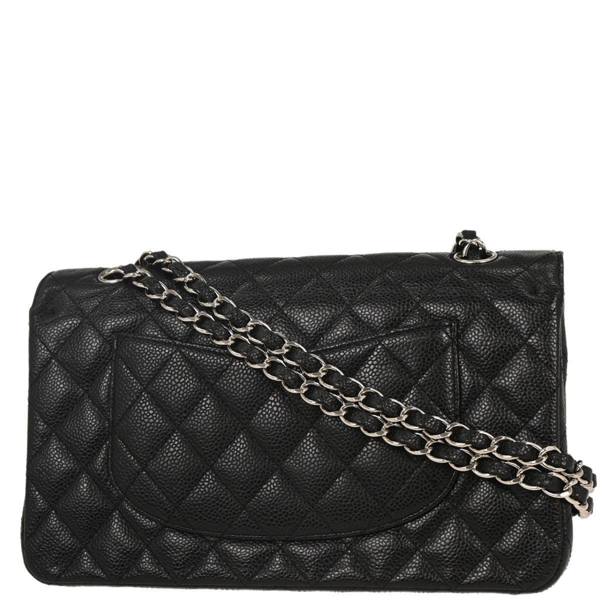 Chanel 2012 Black Caviar Medium Classic Double Flap Shoulder Bag