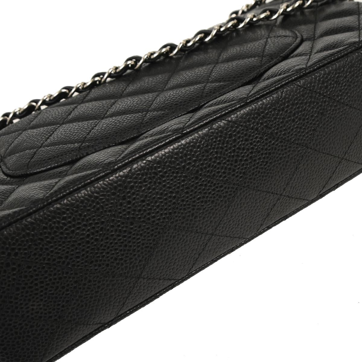 Chanel 2012 Black Caviar Medium Classic Double Flap Shoulder Bag