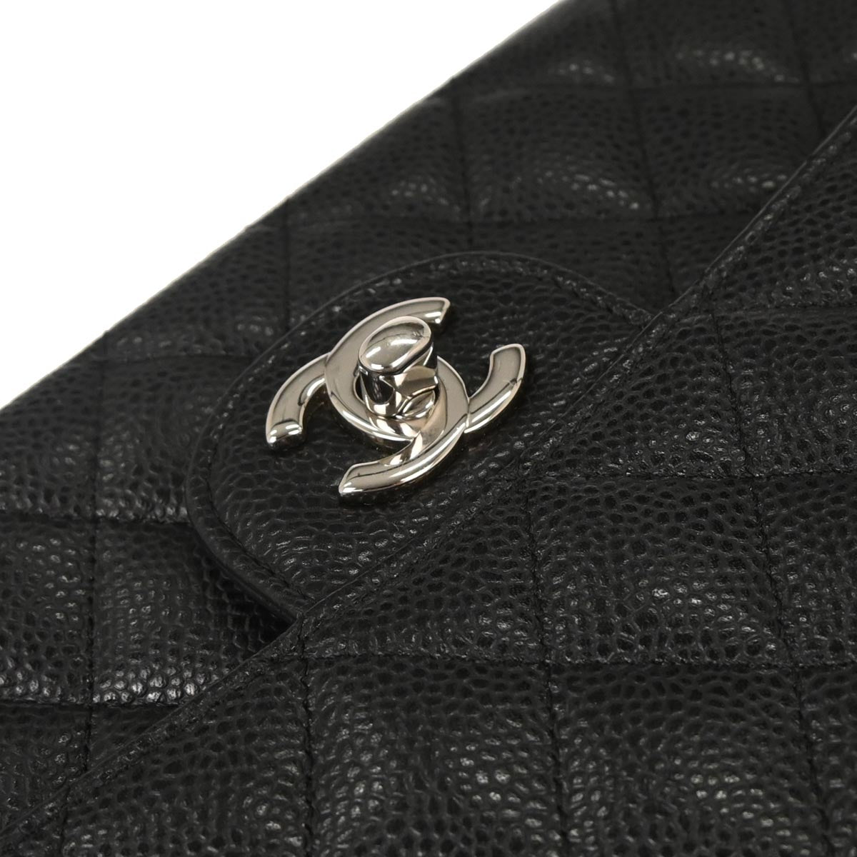 Chanel 2012 Black Caviar Medium Classic Double Flap Shoulder Bag