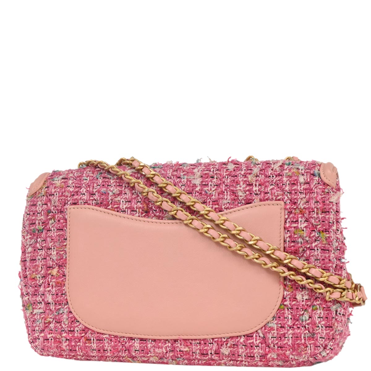 Chanel 2019 Pink Tweed Filigree Shoulder Bag