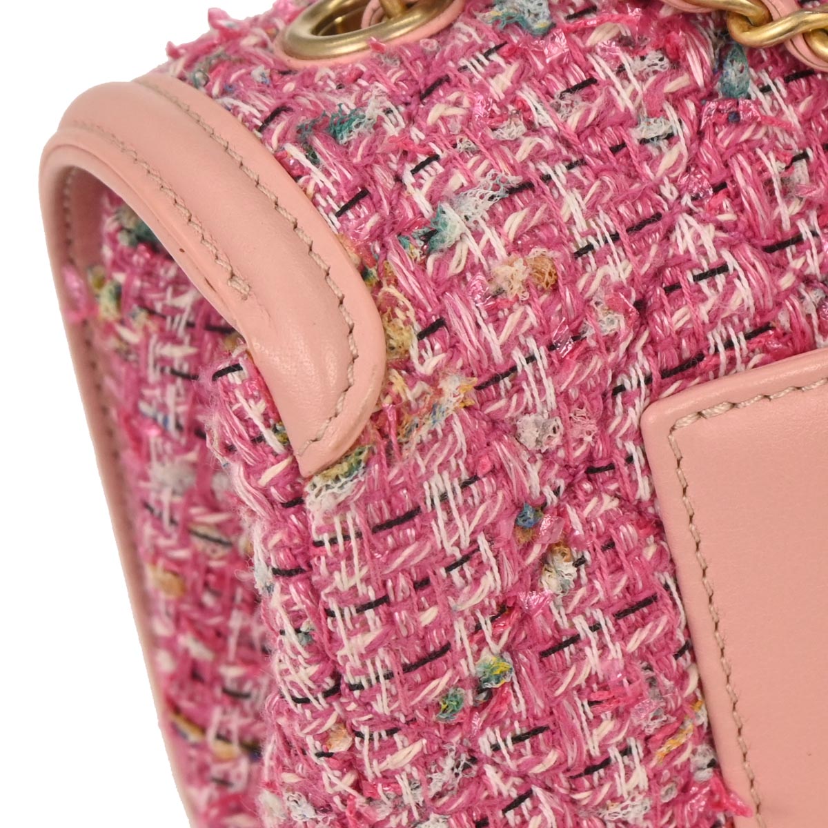 Chanel 2019 Pink Tweed Filigree Shoulder Bag